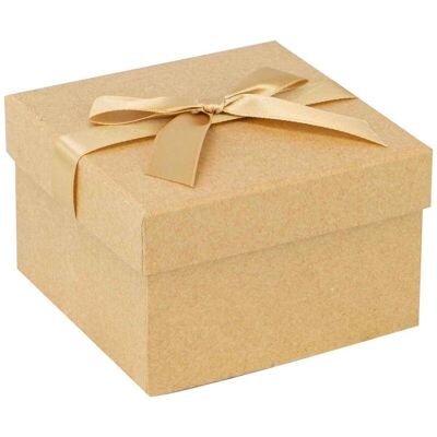 Coffret Kraft Carre 2 etages Chocolat Douceur 12x12x7,5 cm