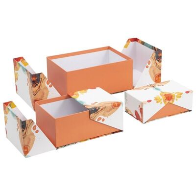 Set di 3 scatole con doppia apertura. Modello FSC Color