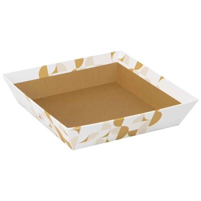Eclat d'Or white square cardboard basket 22x22x5cm