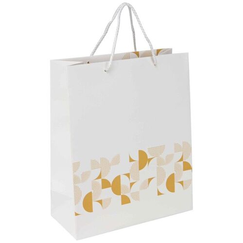 Sac Carton Rectangulaire Blanc Eclat d'Or 26x12x32cm