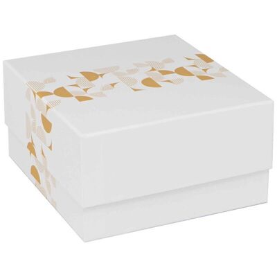 Quadratische weiße Kartonschachtel Eclat d’Or 20,5 x 19 x 10,5 cm