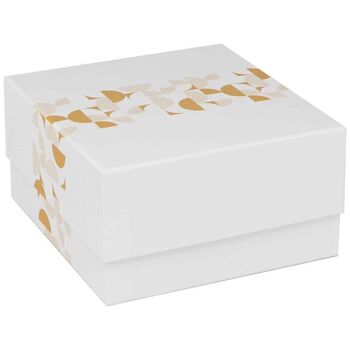Boite Carree Carton Blanc Eclat d'Or 20,5x19x10,5cm 1