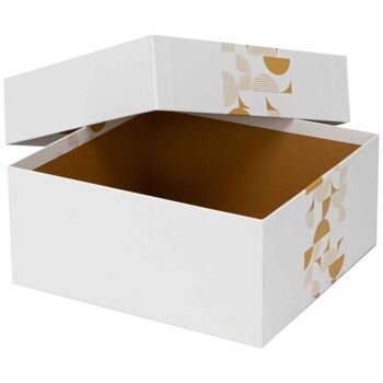 Boite Carton Rectangulaire Blanche Eclat d'Or 26x24,5x11,5cm 3