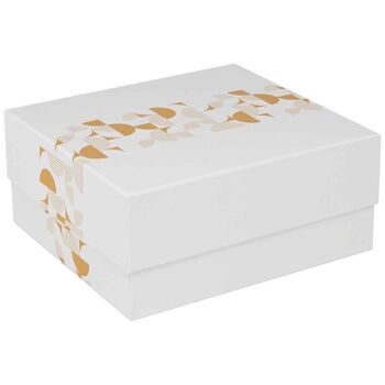 Boite Carton Rectangulaire Blanche Eclat d'Or 26x24,5x11,5cm 4