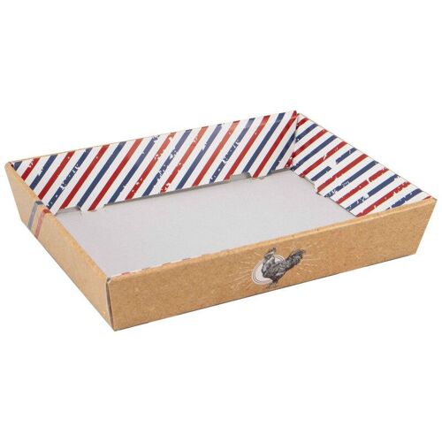 Corbeille Carton Rectangulaire Kraft Gallus 28,5x21x5,5cm