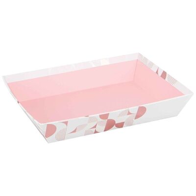 Cestino rettangolare in cartone rosa Iconic 27x20x5cm