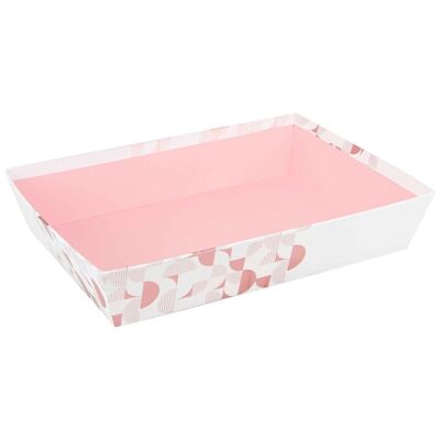 Cestino rettangolare in cartone rosa Iconic 36x27x7cm