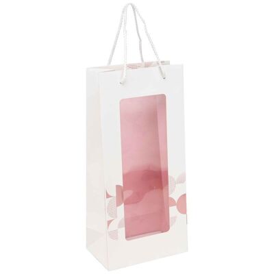 Sac bouteille carton a fenetre blanc Iconic 16,5x10x35 cm