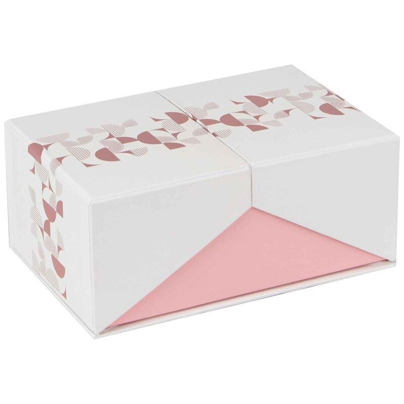 Ikonische weiße Kartonschachtel mit doppelter Öffnung, 19 x 12,5 x 8 cm