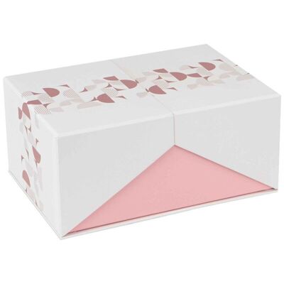 Iconica scatola in cartone bianca a doppia apertura 22,5x15,5x10 cm