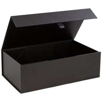 Boite carton aimantee noir cuir Indispensable 32x18x10cm 3