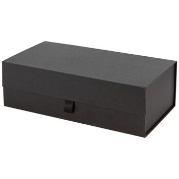 Boite carton aimantee noir cuir Indispensable 32x18x10cm 4