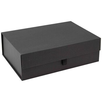 Boite carton aimantee noir cuir Indispensable 35x25x11cm 1