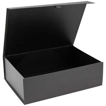 Boite carton aimantee noir cuir Indispensable 35x25x11cm 3