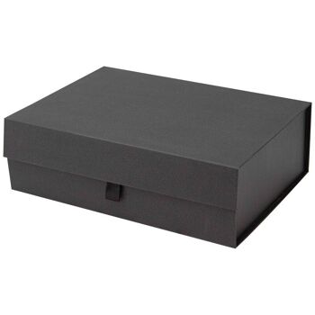 Boite carton aimantee noir cuir Indispensable 35x25x11cm 4