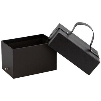 Boite carton poignee noir cuir Indispensable 14,5x9x9cm 3