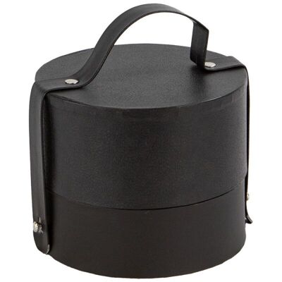 Round cardboard box with black handle Essential 12.5x10 cm