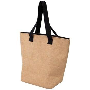 Sac cabas isotherme rectangulaire jute beige 41x17x34cm 3