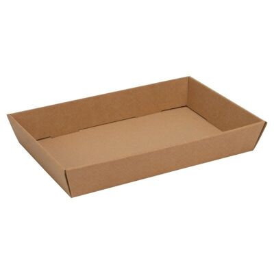 Rectangular cardboard basket in kraft color 40x26x6cm