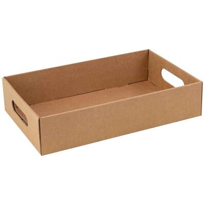Kraft brown rectangular cardboard crate 32.5x20x7 cm