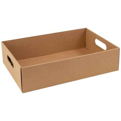 Cassetta rettangolare in cartone Kraft marrone 39x26x9,5 cm