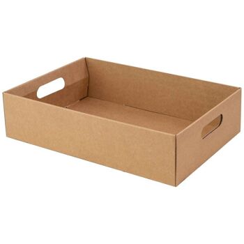 Cagette carton rectangulaire marron Kraft 39x26x9,5cm 3