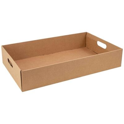 Cajón cartón kraft rectangular marrón 55x33,5x10cm