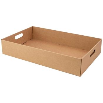 Cagette carton rectangulaire marron Kraft 55x33,5x10cm 3