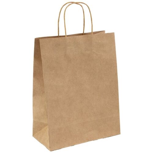 Sac kraft rectangulaire anses torsadees marron 23x12x30 cm