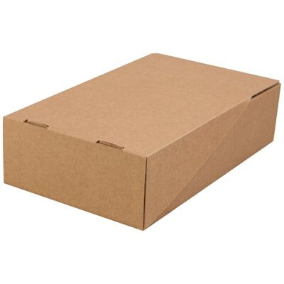 Caja para botellas de cartón rectangular kraft 20x35x9 cm