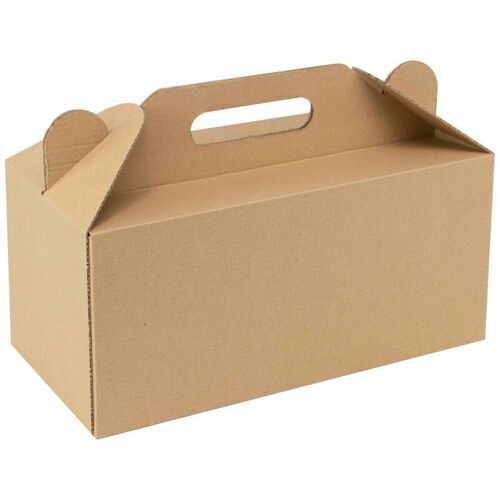 Box carton rectangulaire marron Kraft 32x15x15 cm