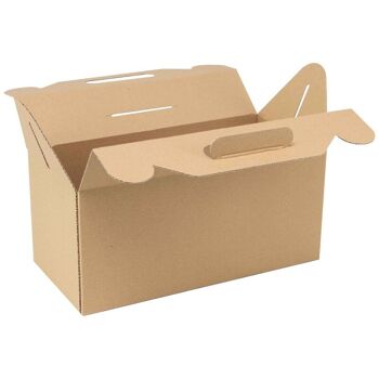 Box carton rectangulaire marron Kraft 32x15x15 cm 2