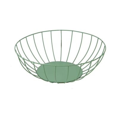 Sauvage round green metal basket 30x11cm