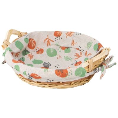 Canyon round wicker/fabric basket 25x6 cm