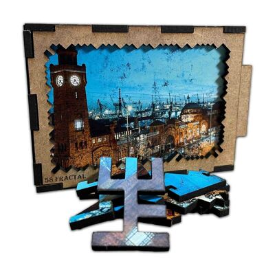 elbPUZZLE No. 01 - St.Pauli Landungsbrücken (Fractal) XL (461 pieces)