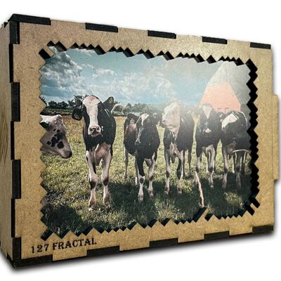 elbPUZZLE No.30 - Animal Worlds: Cows (Fractal) XS (55 pieces)