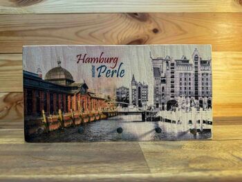 Clavier en bois de Hambourg - Hambourg ma perle (24x12 cm) 3