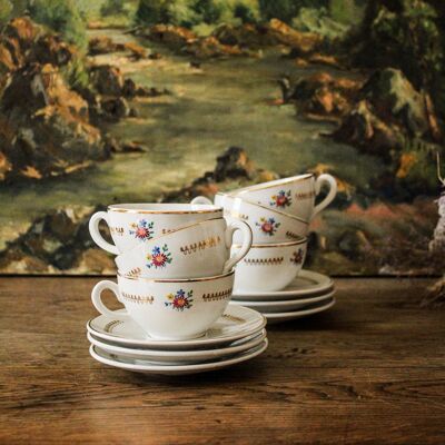 Luneville tea or coffee cups and saucers