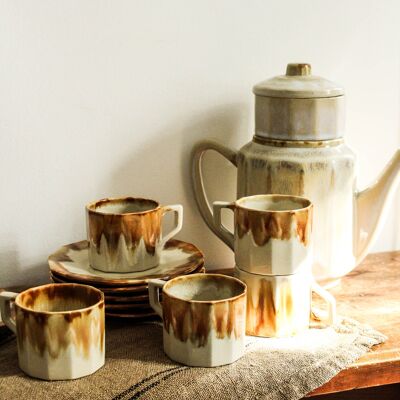 Servicio de café vintage Art Déco de gres