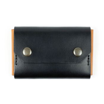 Portefeuille en cuir minimaliste Mini – Noir/Marron 4