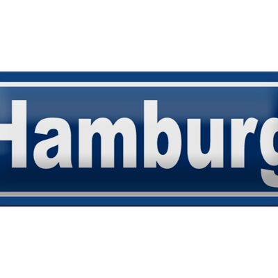 Blechschild Hamburg 27x10cm Stadt Hafenstadt Hansestadt Dekoration