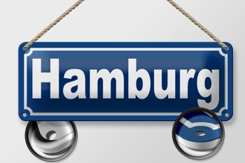 Panneau en étain Hambourg 27x10cm ville portuaire ville hanséatique décoration 2