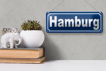 Panneau en étain Hambourg 27x10cm ville portuaire ville hanséatique décoration 3
