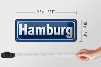 Panneau en étain Hambourg 27x10cm ville portuaire ville hanséatique décoration 4