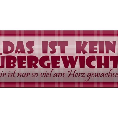 Blechschild Spruch 27x10cm Das ist kein Übergewicht Dekoration