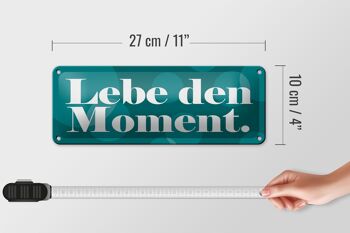 Plaque en étain disant 27x10cm Décoration Live the moment 4
