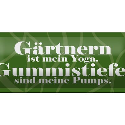 Blechschild Spruch 27x10cm Gärtnern ist mein Yoga Dekoration