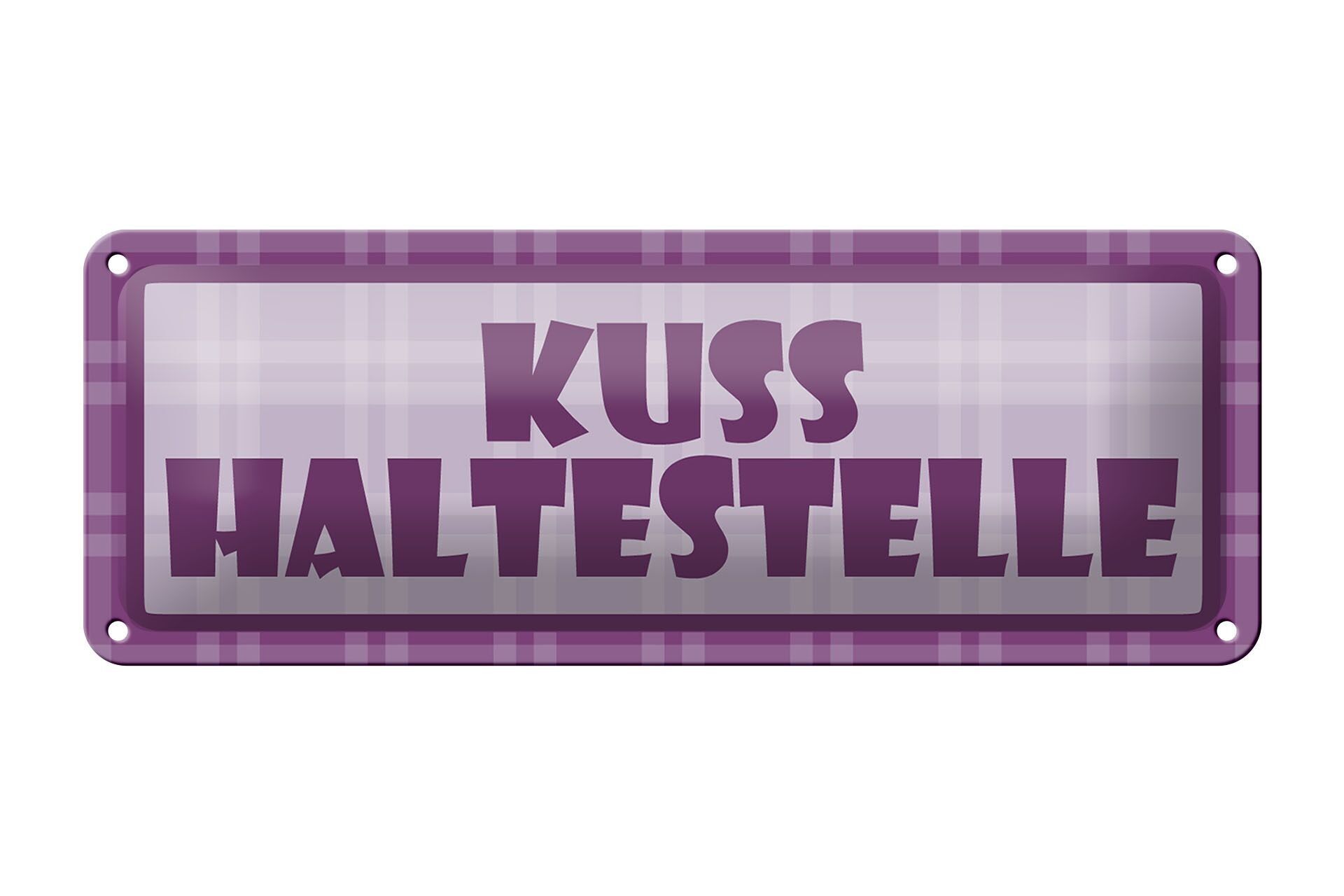 Tin sign kiss stop 27x10cm love wedding