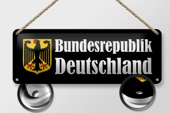 Plaque en tôle avec armoiries 27 x 10 cm, plaque décorative de la République fédérale d'Allemagne 2