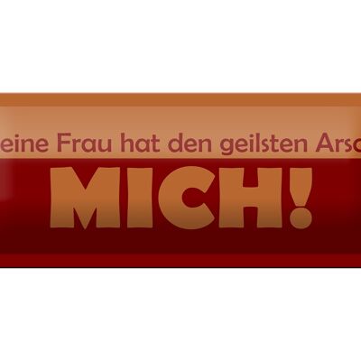 Blechschild Spruch 27x10cm Meine Frau hat geilsten Arsch MICH